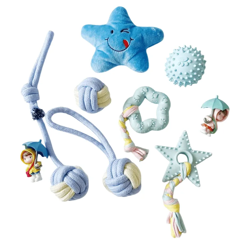Conjunto De Brinquedos Dog Chew, Corda De Algodão, 7 Peças Para Dentição Dentária