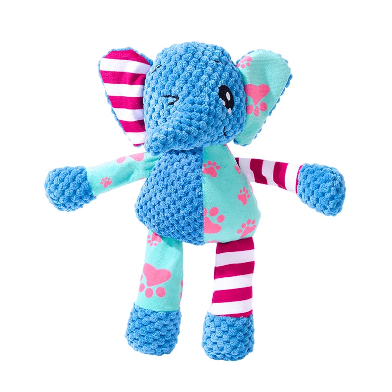 Brinquedo De Pelúcia Para Cães Elephant Durable Squeaky Interactive Blue