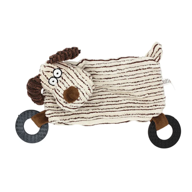 Brinquedo De Pelúcia Para Cães Com Anéis De Borracha Para Mastigar E Interativo