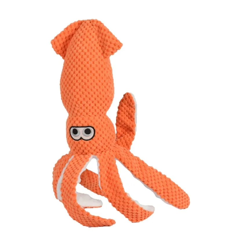 Brinquedo De Pelúcia Squeaky Octopus Para Aliviar A Dentição, Laranja