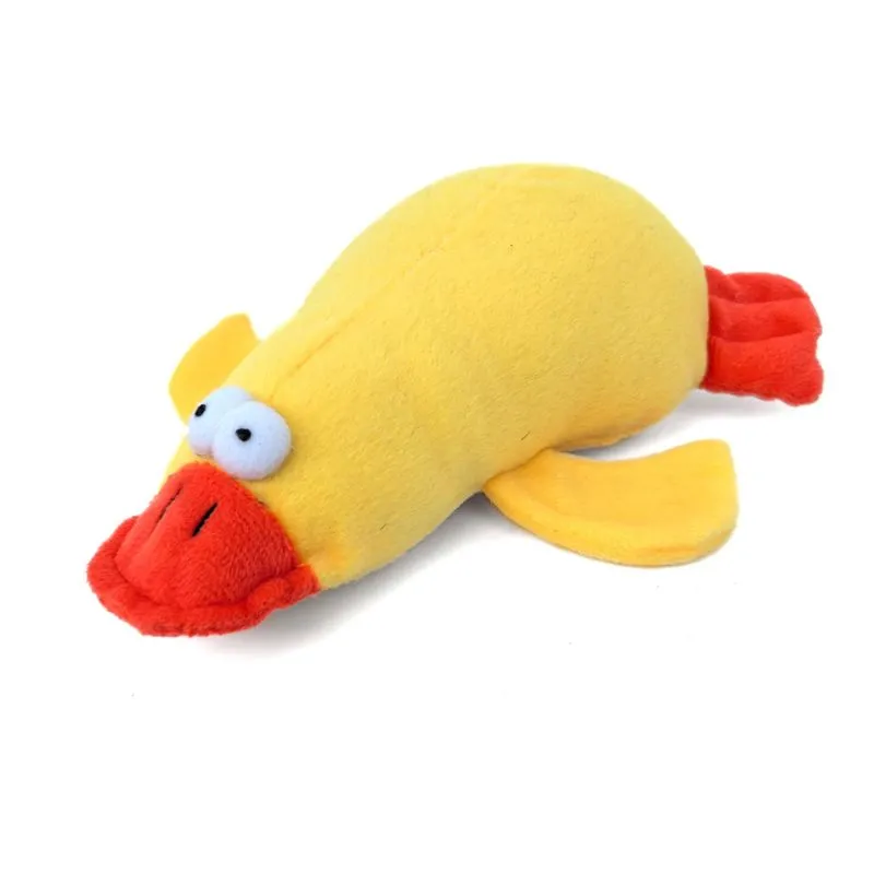 Brinquedo De Pelúcia Yellow Duck Com Guincho Para Cães Pequenos E Médios