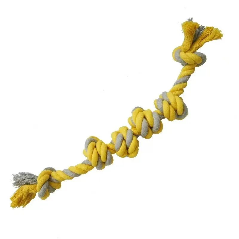 Brinquedo Para Cães, Corda Durável De Algodão Amarelo Para Brincar De Puxar E Mastigar