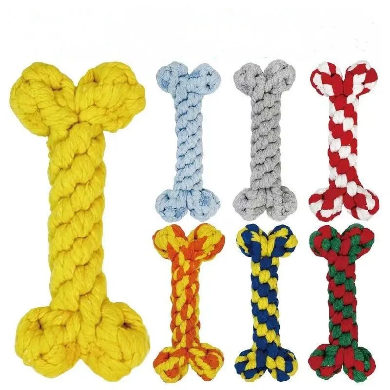 Conjunto De Brinquedos Para Cães, Corda De Algodão Em Forma De Osso, 7 Peças Para Mastigar