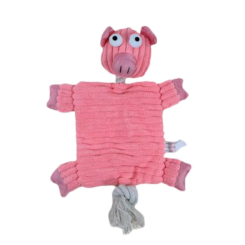 Brinquedo Para Cães, Pelúcia E Corda De Algodão, Porco Para Mastigar E Brincar