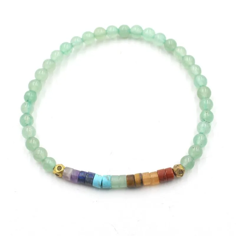 Pulseira Feita À Mão Com Pedras Preciosas Multicoloridas Para Cura Espiritual