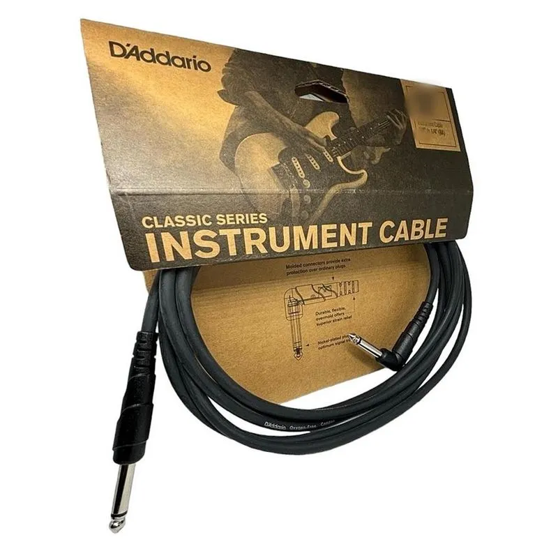 Cabo P10 D'Addario Classic 6 Metros Plug 90º Instrumentos