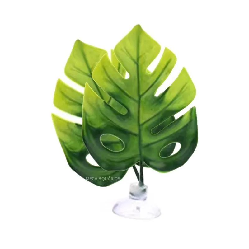 Enfeite Aquário Aquam Planta Folha Descanso Peixe Betta Pb3
