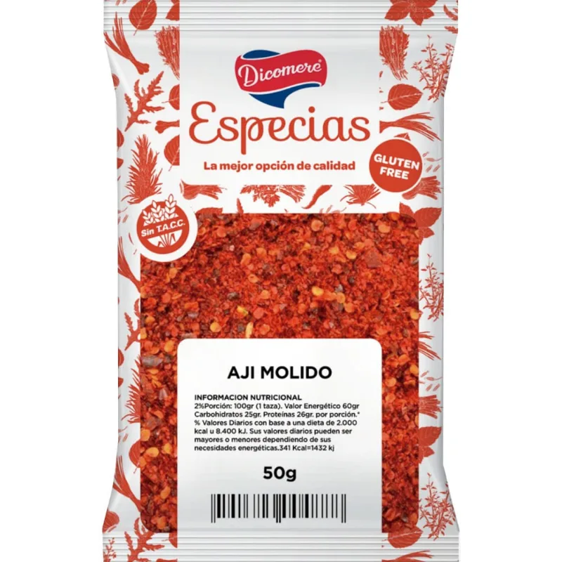 Ají molido Dicomere sin TACC sobre 50 g.