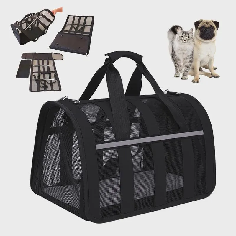 Bolsa Transporte Cao Cachorro Gato Faixa Refletiva Animal de Estimaçao Pequeno Porte Lazer Passeio Viagem Segurança Confortavel
