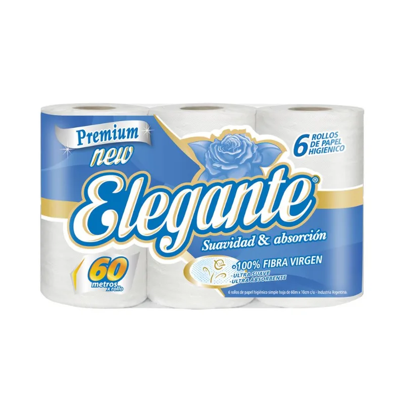 Papel higiénico Elegante 60 m. 6 uni