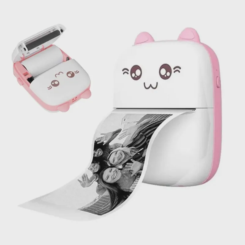 Mini Impressora Termica Sem Tinta Bluetooth USB Bateria Recarregavel Etiqueta Foto Lista Arquivo Miniatura Portatil Longa Duraçao