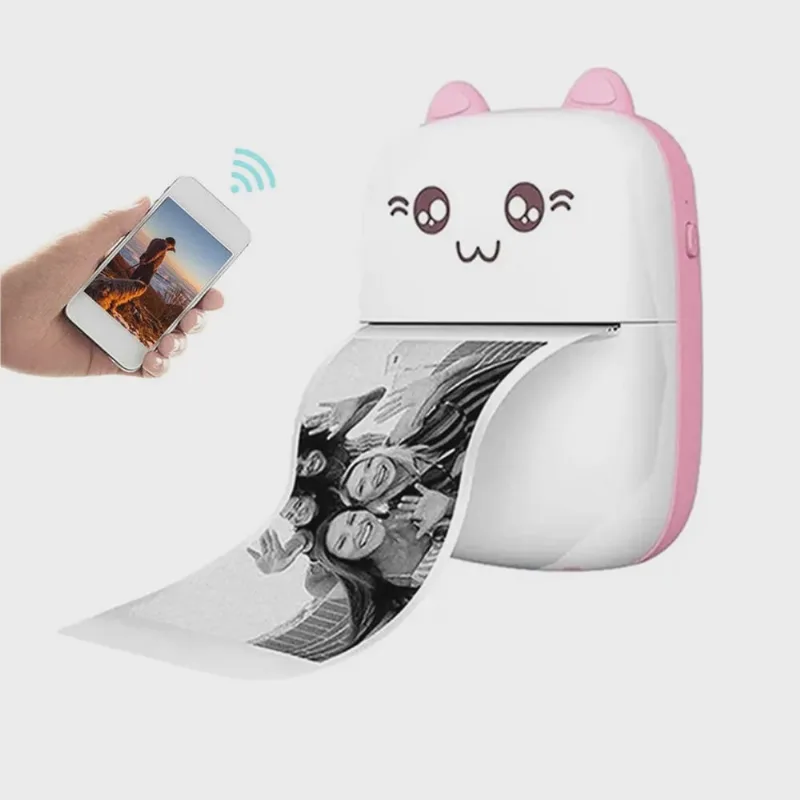 Mini Impressora Termica Bluetooth Bateria Recarregavel USB Etiqueta Nota Lista Foto Arquivo Empressao Longa Duraçao Compacto Portatil