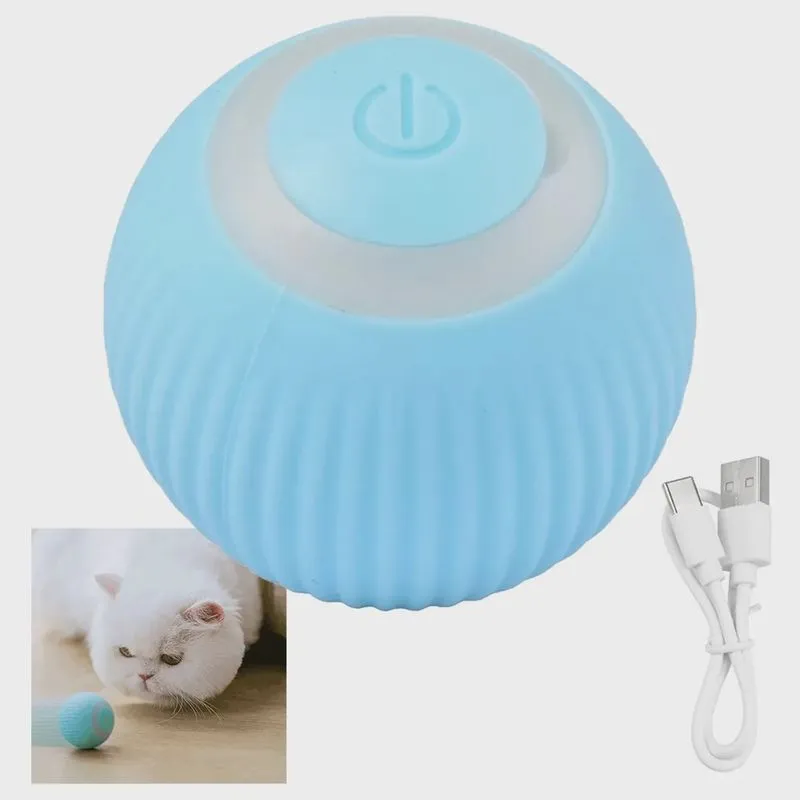 Bola Bolinha Giratoria Gato Pet Felino Animal de Estimaçao Bateria Regarregavel USB Luz Brinquedo Relaxante Interativo