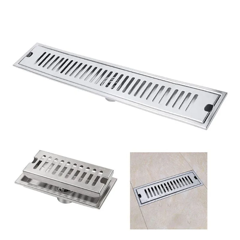 Ralo Linear 50cm Inox Banheiro Area Externa Anti Odor Anti Inseto Seguro Higienico Lavabo Quintal Resistente