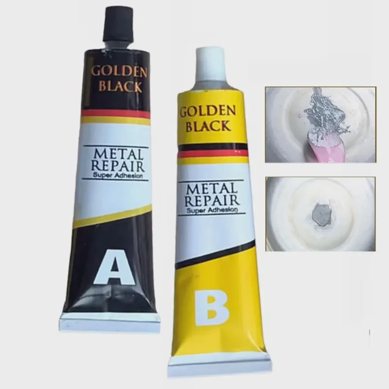 Super Cola Epoxi Vazamento Metal Aço Aluminio Reparo Rachadura Resistente Secagem Rapida