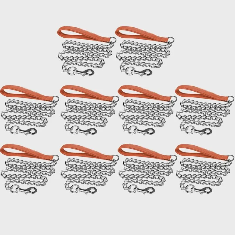 Corrente Cachorro Cao Pet 2.0mmx120cm Guia Kit 10 Uni Passeio Caminhada Treinamento Ar Livre Coleira Animais Estimaçao