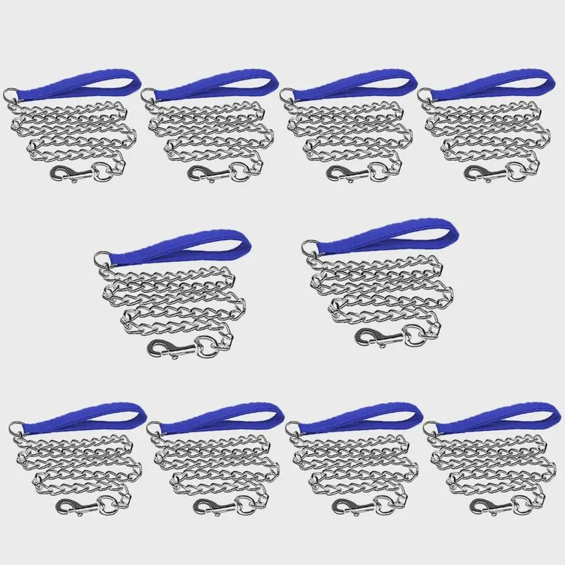 Corrente Cachorro Caes Pet Animais Estimaçao Guia 2.0mmx120cm Kit 10 Uni Caminhada Passeio Treinamento Ar Livre Prende na Coleira