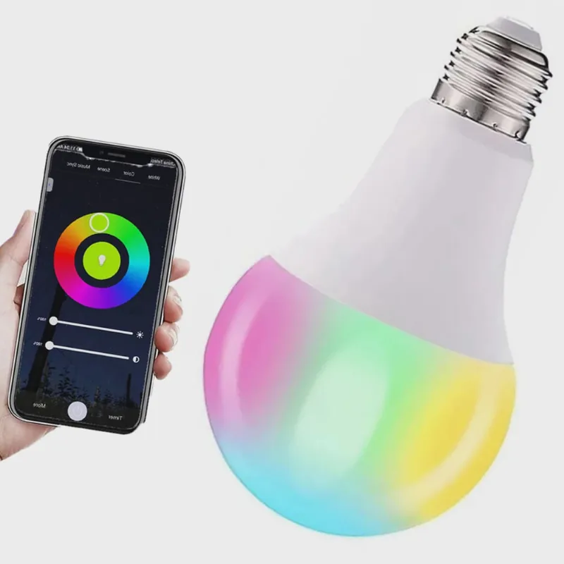 Lampada Smart Led Inteligente Wifi App Celular rgb 10W Ajustavel Iluminaçao Dimerizaçao Multicor Decoraçao Quarto Casa Programavel