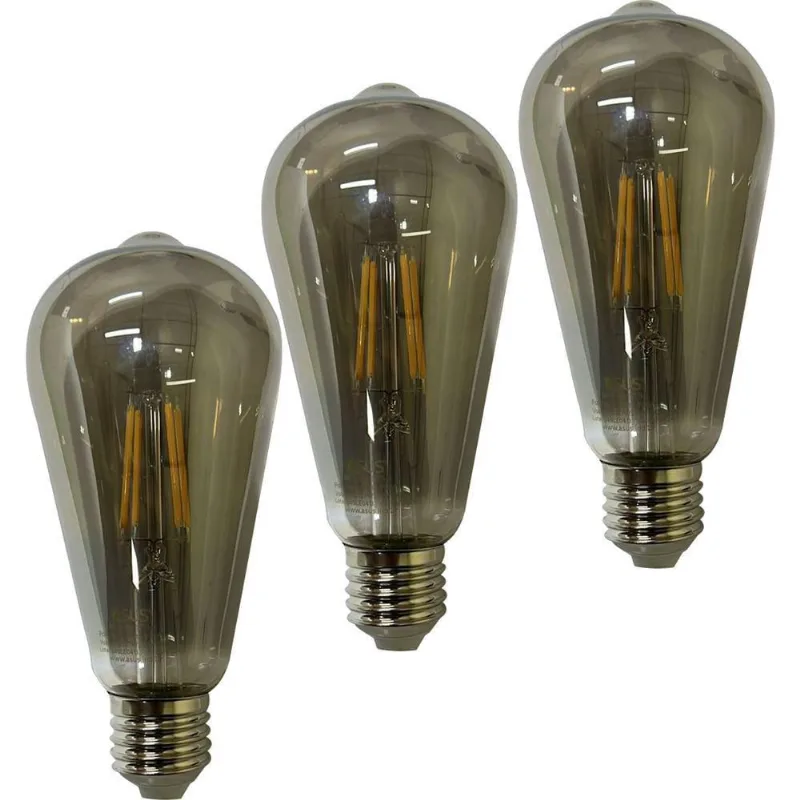Lampada Led 30w Fume Multi Filamento Kit 3 Uni Decoraçao Casa Sala Quarto Iluminaçao Branco Quente