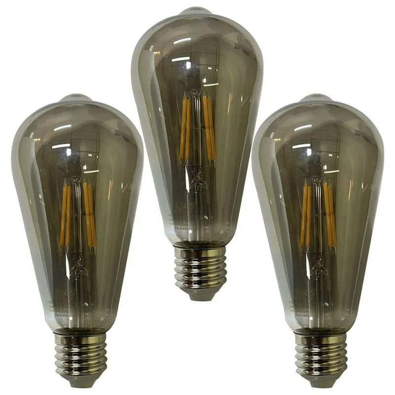 Lampada Led 30w Multi Filamento Retro Kit 3 Uni Iluminaçao Vintage Decoraçao Sala Quarto Casa Varanda Luz Branco Quente