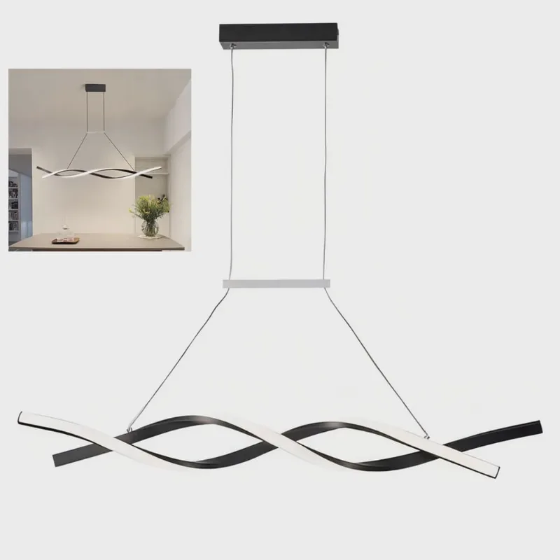 Lustre Aspiral Pendente LED Iluminaçao Hall de Entrada Recepçao Sala de Jantar Moderno Residencial Comercial Ambiente Decoraçao