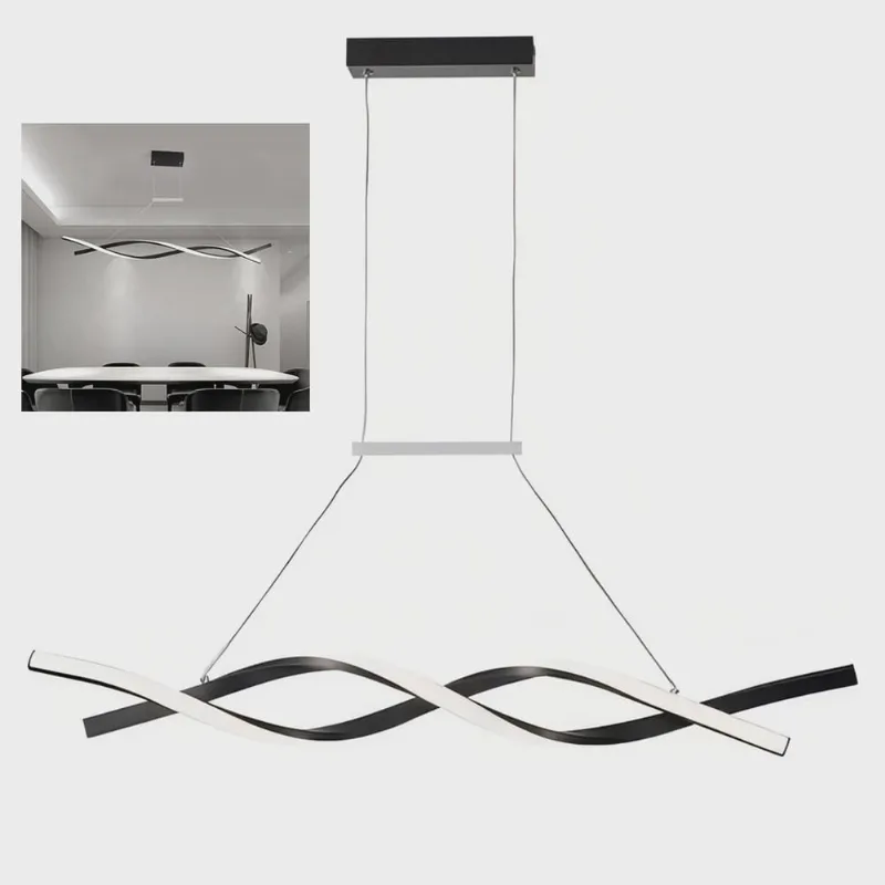 Lustre Aspiral Pendente 3 em 1 LED Iluminaçao Hall de Entrada Recepçao Sala de Jantar Residencial Comercial Decoraçao Ambiente Moderno