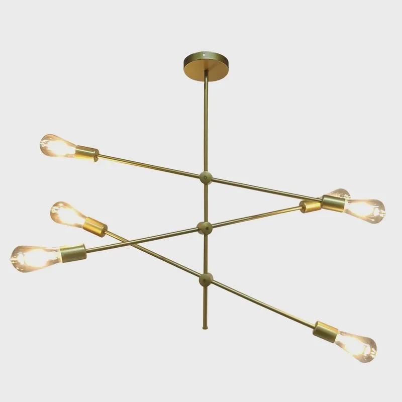 Lustre Pendente Sputnik Kit 6 lampadas Ipanema Moderno Luminária de Teto iIuminação Decoração Casa Sala de Estar Articulável Quarto Sala de Jantar Restaurante