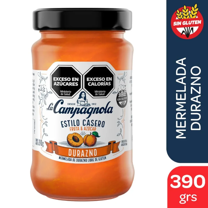 Mermelada Selección Sabor Durazno 390 Grs La Campagnola Mermelada La Campagnola Durazno 390gr