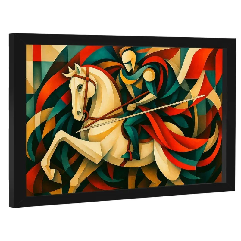 Quadro Decorativo São Jorge Em Abstrato