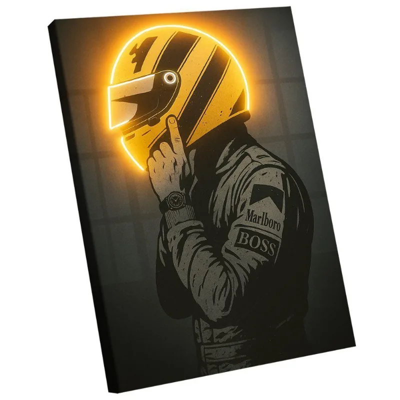 Quadro Decorativo Piloto Neon Amarelo