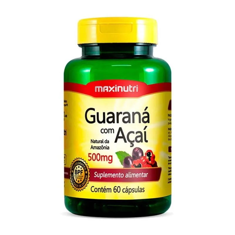 Guaraná + Açaí 500mg Com 60 Capsulas Maxinutri