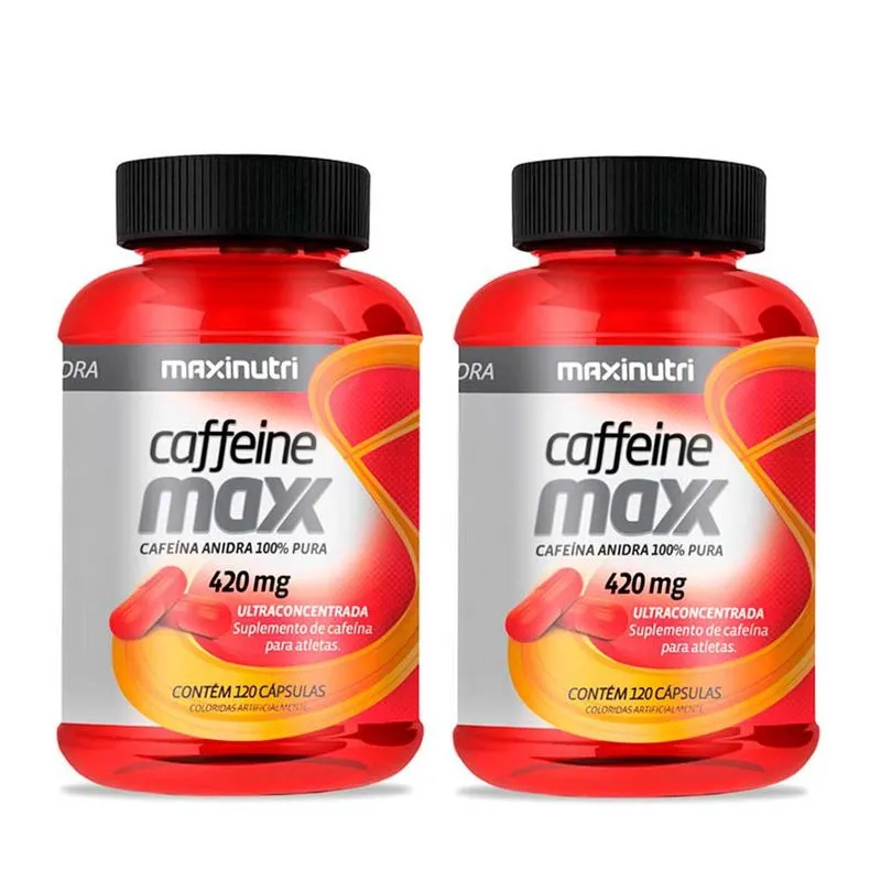 Kit 02 Cafeína Maxx 420mg Cafeina Anidra 120 Caps Maxinutri
