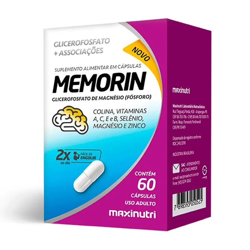 Memorin Fosforo mais Vitaminas 60 Capsulas Maxinutri