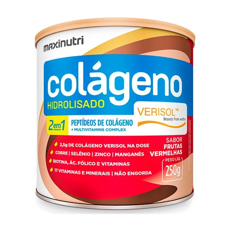 Colágeno Verisol Lata 250g Frutas Vermelhas Maxinutri