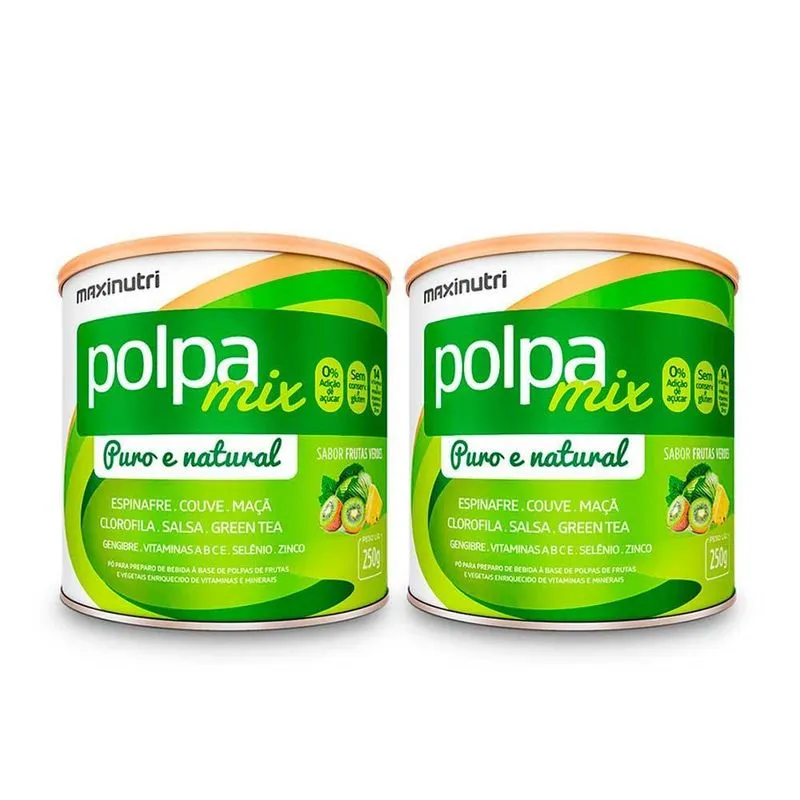 Kit 02 Polpa Mix Solvel Frutas Verdes 250g Maxinutri