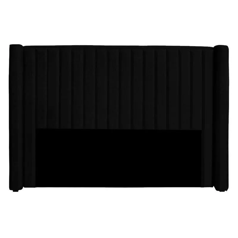 Cabeceira Casal King Size Estofada Para Cama Box Alicia Veludo Cor Preto