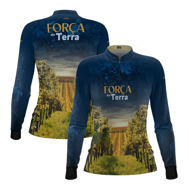 Camisa Agro Feminina Brk A Força da Terra Produção de Uva com Proteção UV50+ G