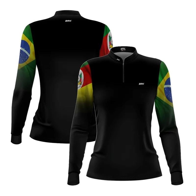 Camisa Feminina Brk Brasil Rio Grande Do Sul com Proteção Solar UV50+ P
