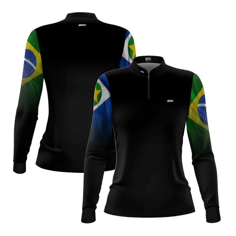 Camisa Agro Feminina Brk Mato Grosso Brasil com Proteção UV50 M