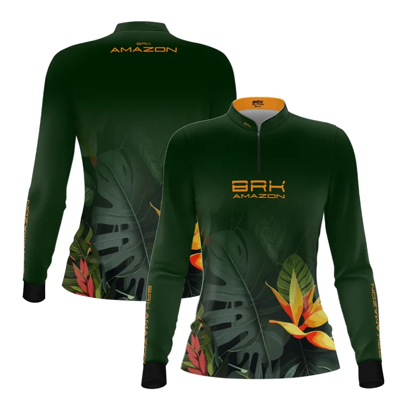 Camisa Agro Feminina Brk Amazon Verde Folhagem com Proteção UV50 PP