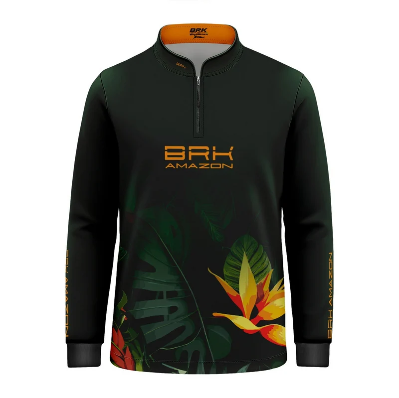 Camisa Agro Infantil Brk Amazon Verde Folhagem com Proteção UV50 8 a 9 Anos