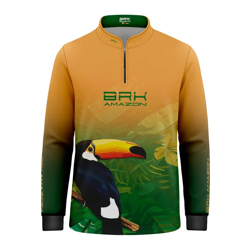Camisa Agro Infantil Brk Amazon Tucano Floral com Proteção UV50 2 a 3 Anos