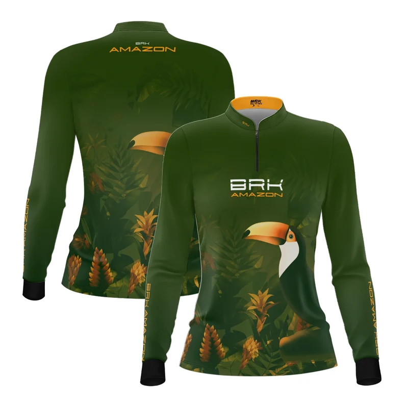 Camisa Agro Feminina Brk Amazon Verde Tucano com Proteção UV50 PP