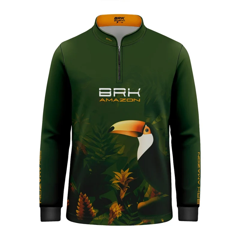 Camisa Agro Infantil Brk Amazon Verde Tucano com Proteção UV50 4 a 5 Anos