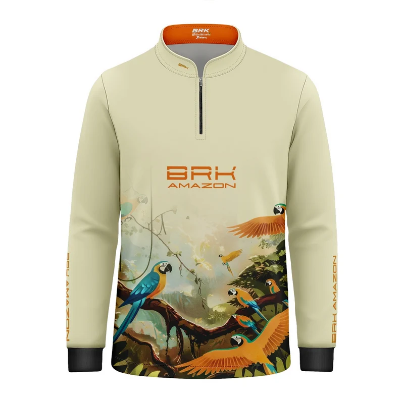 Camisa Agro Infantil Brk Amazon Araras com Proteção UV50 10 a 11 Anos