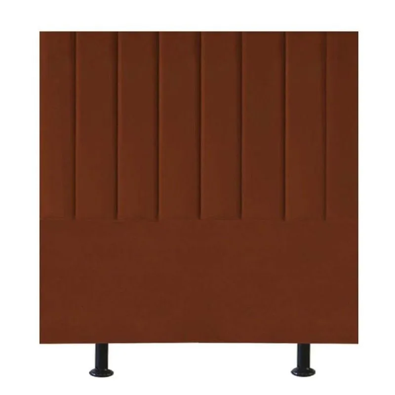 Cabeceira Estofada Cama Box King 195 Cm Maria Veludo Terracota