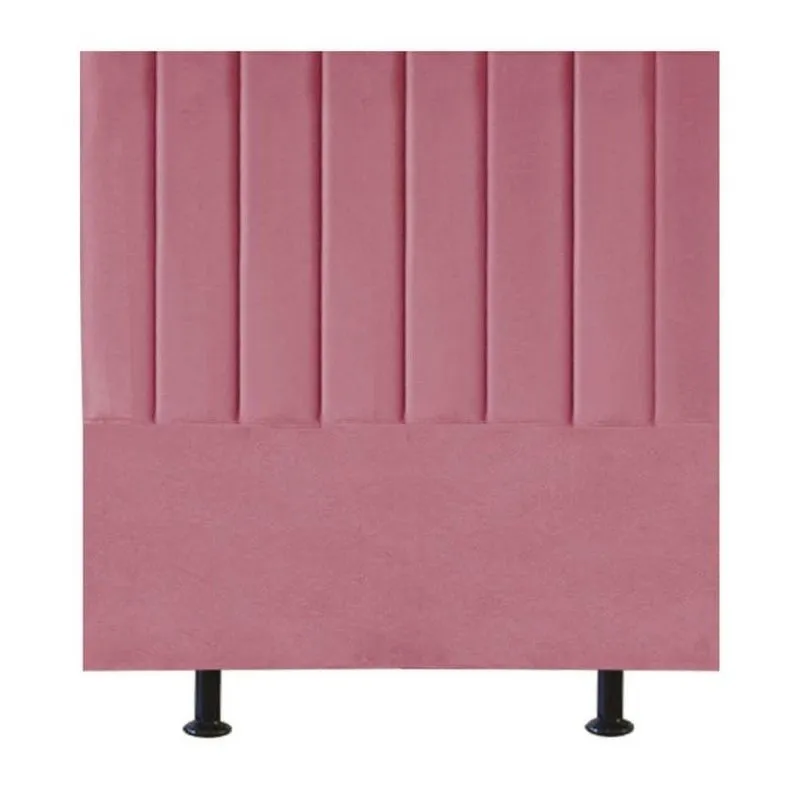 Cabeceira Estofada Cama Box Casal 140 Cm Maria Suede Rosa
