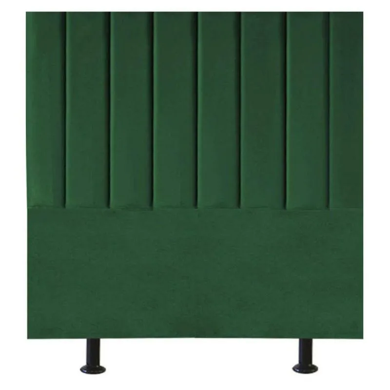 Cabeceira Estofada Cama Box Casal 140 Cm Maria Suede Verde