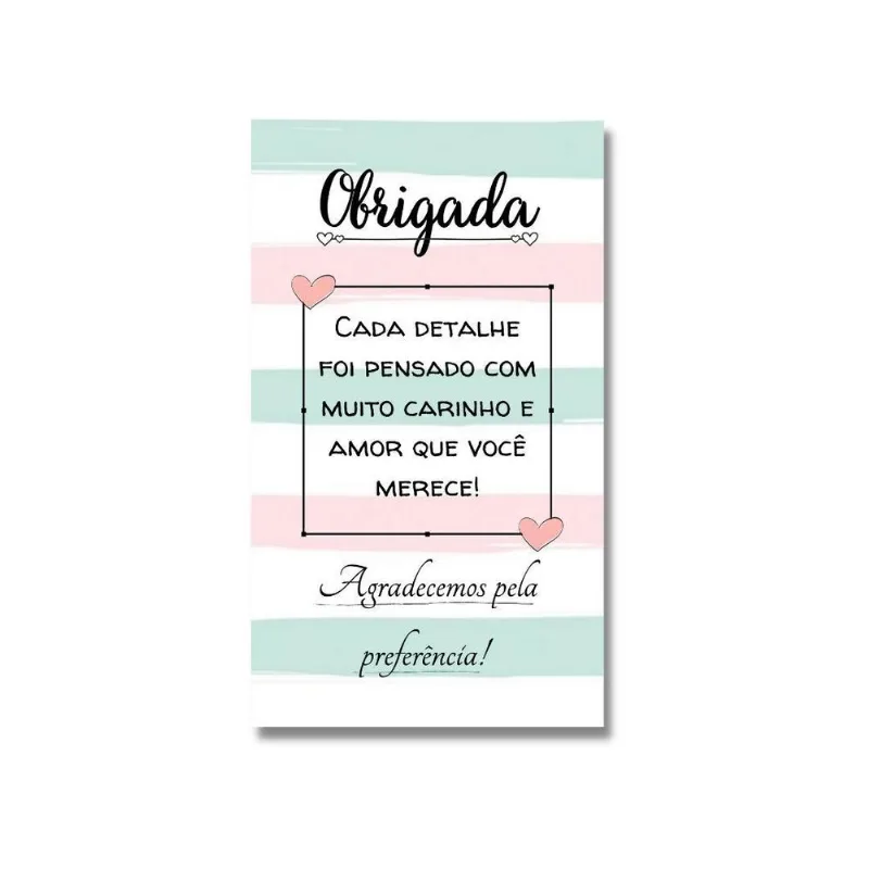 100 Cartão De Agradecimento Ao Cliente Pela Compra Obrigada