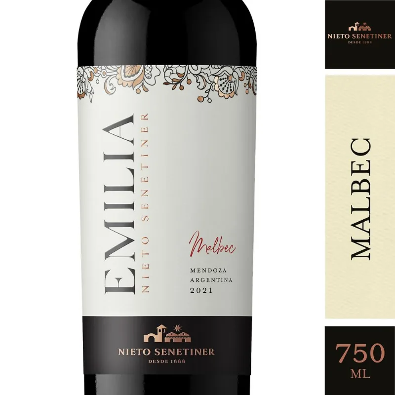 Vino tinto Malbec Emilia 375 ml